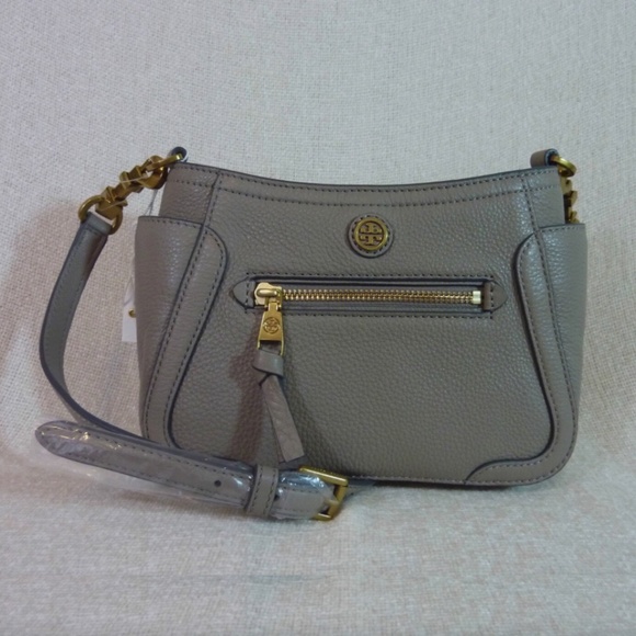 Tory Burch French Gray Leather MINI Frances Cross Body Bag